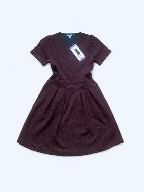 NWT Women’s Draper James Sparkle Short-Sleeve Burgundy Dress